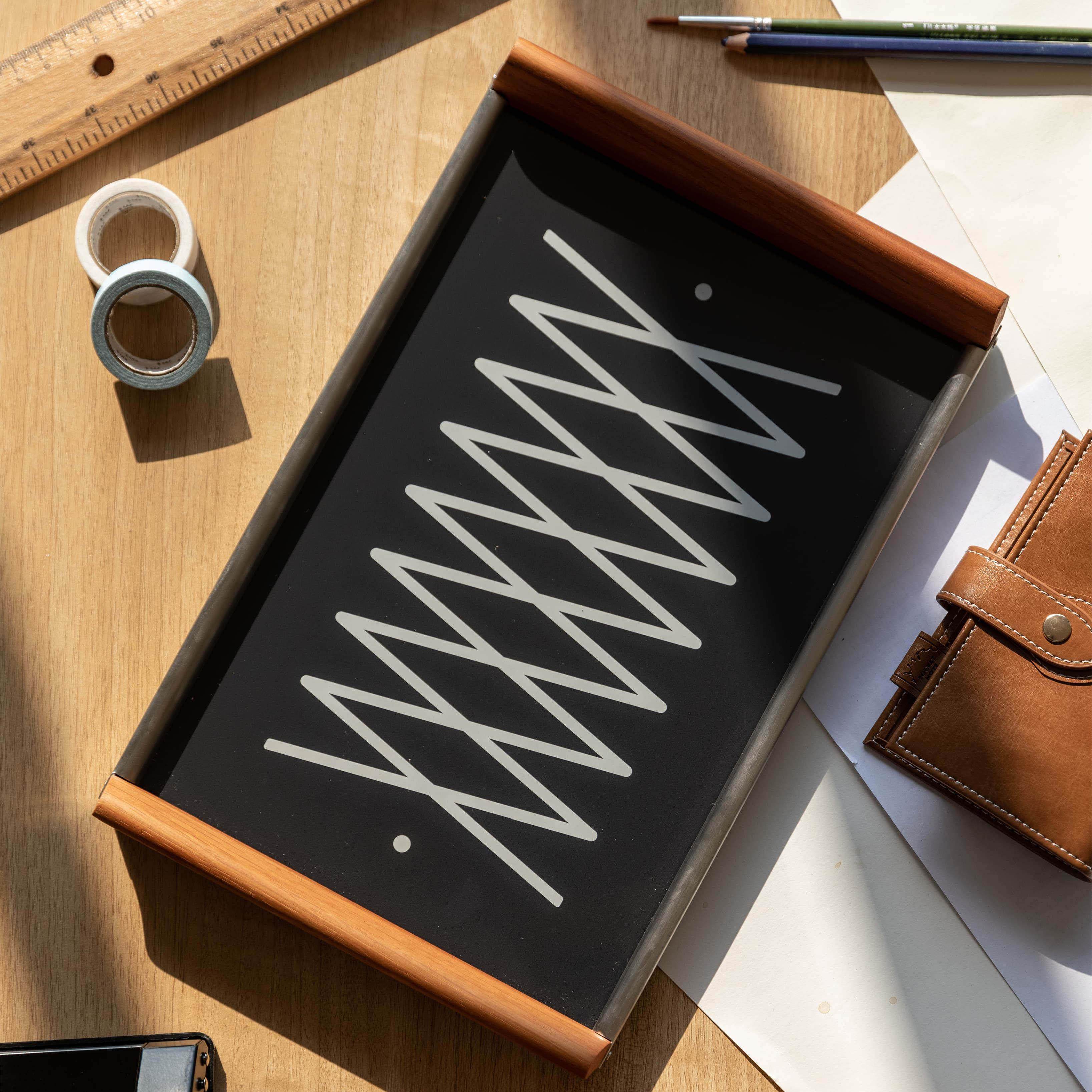 集木室物所实木托盘长方摆件茶盘餐厅咖啡店餐具礼物耐热玻璃中古