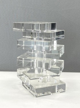 现代简约水e晶花瓶摆件家居客厅花器软装饰品电视柜创意透明花插