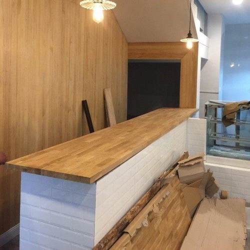 白橡木实木吧台板白蜡木老榆木酒吧板收银台实木桌面板飘窗台面