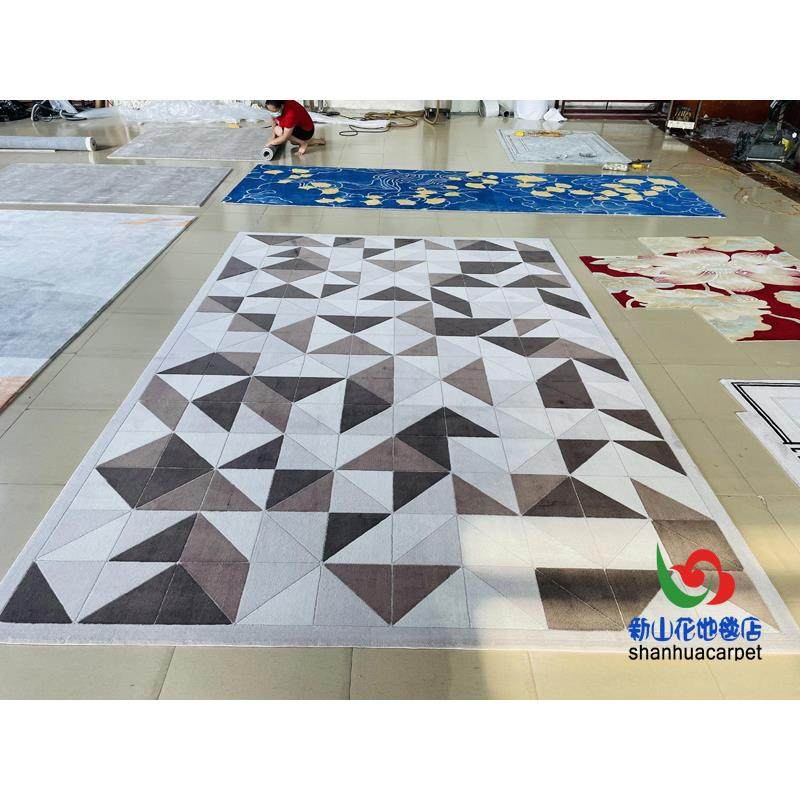 现代简约长方形格子中式手工腈纶客厅茶几地毯商用大厅接待室地毯,电子元器件市场,其它元器件,淘宝优惠券,粉丝福利购,淘宝优惠卷