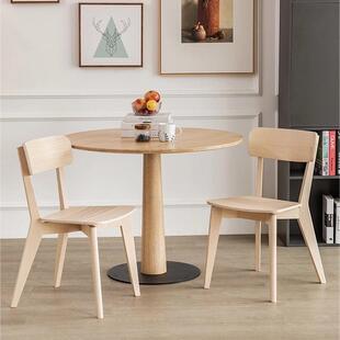 北欧风格利萨伯木桦木餐椅现代简约设计师咖啡厅餐厅靠背椅子实木