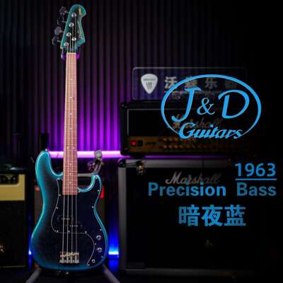 J&D Guitars电贝斯贝司系列 1963 暗夜蓝JD贝斯孤独摇滚