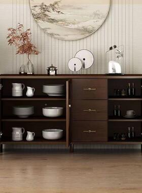 新中式实木餐边家柜用厨房GFY碗橱柜厅靠墙大客容量水储物柜置物