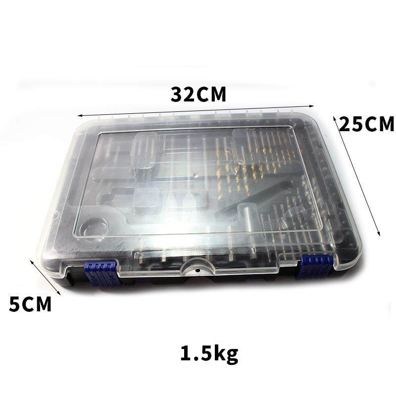 100合pc钻头组套麻花木钻建ASJ工钻木扁工钻钻开孔器工工具塑盒组