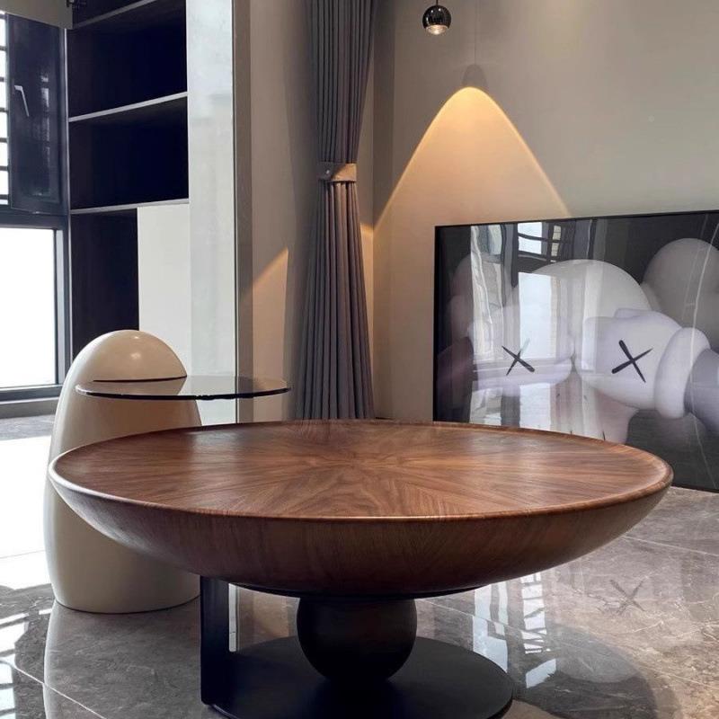 法式型简DBM简约圆形茶几极组合用小户客厅设家计师创意轻奢复古