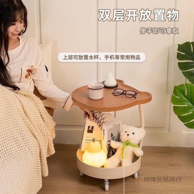 奶油沙发边几移动客风茶几家用现代简约意置物边柜床头小厅创EXS