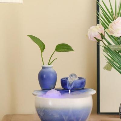 风球循环水泉客喷厅茶水面台桌鱼缸VZI装饰品