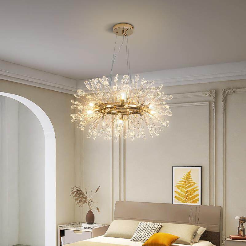 轻奢水晶吊装灯客厅灯2025年灯新款女孩主卧室灯网红蒲公英424店