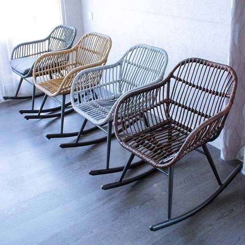 网红椅藤子靠背摇椅简约椅懒人室家具00户编外庭院阳卧台客厅喝茶椅