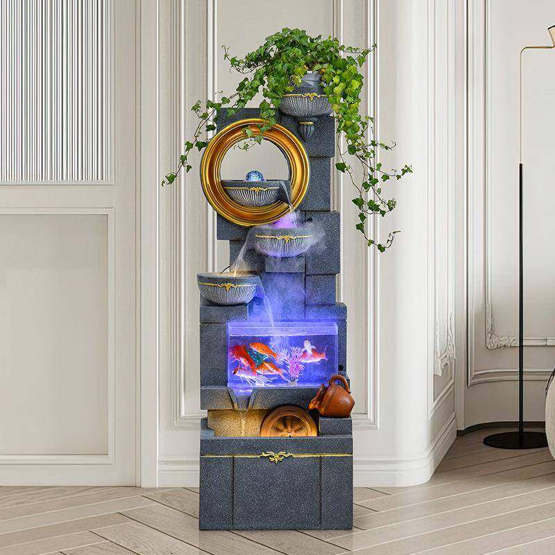 欧式简约假山DOR水流喷泉加湿器境风水轮鱼缸客餐厅玄关跨开业小,家居饰品,流水摆件,淘宝优惠券,粉丝福利购,淘宝优惠卷