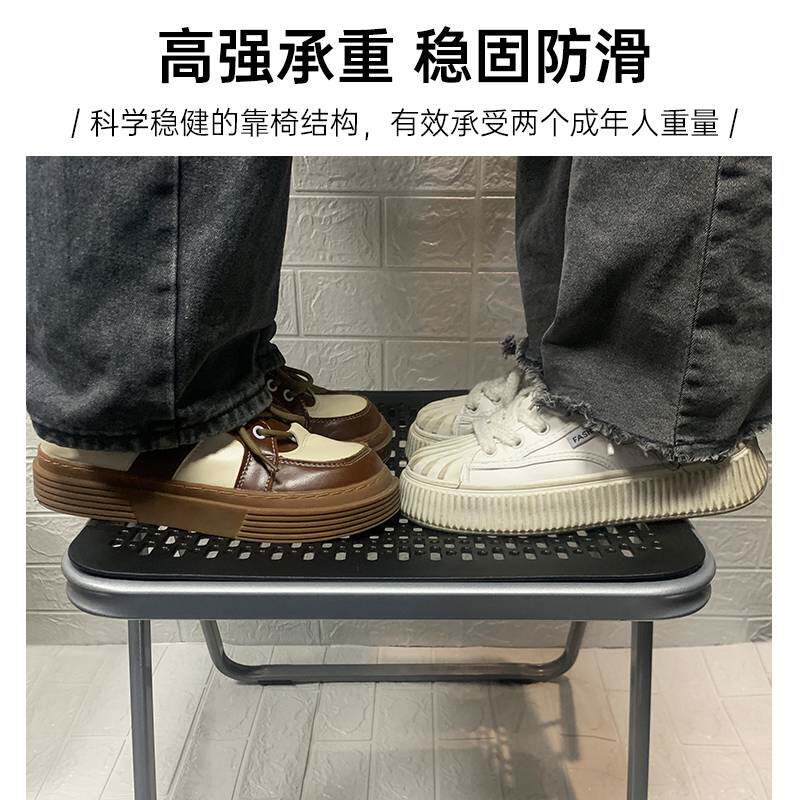 折叠椅子镂空塑料靠背椅家用透气会议办公电脑椅简易户外便携凳子