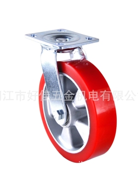 源头工厂直供200X50mm欧款重型静音双轴承高耐磨聚氨酯PU万向脚轮