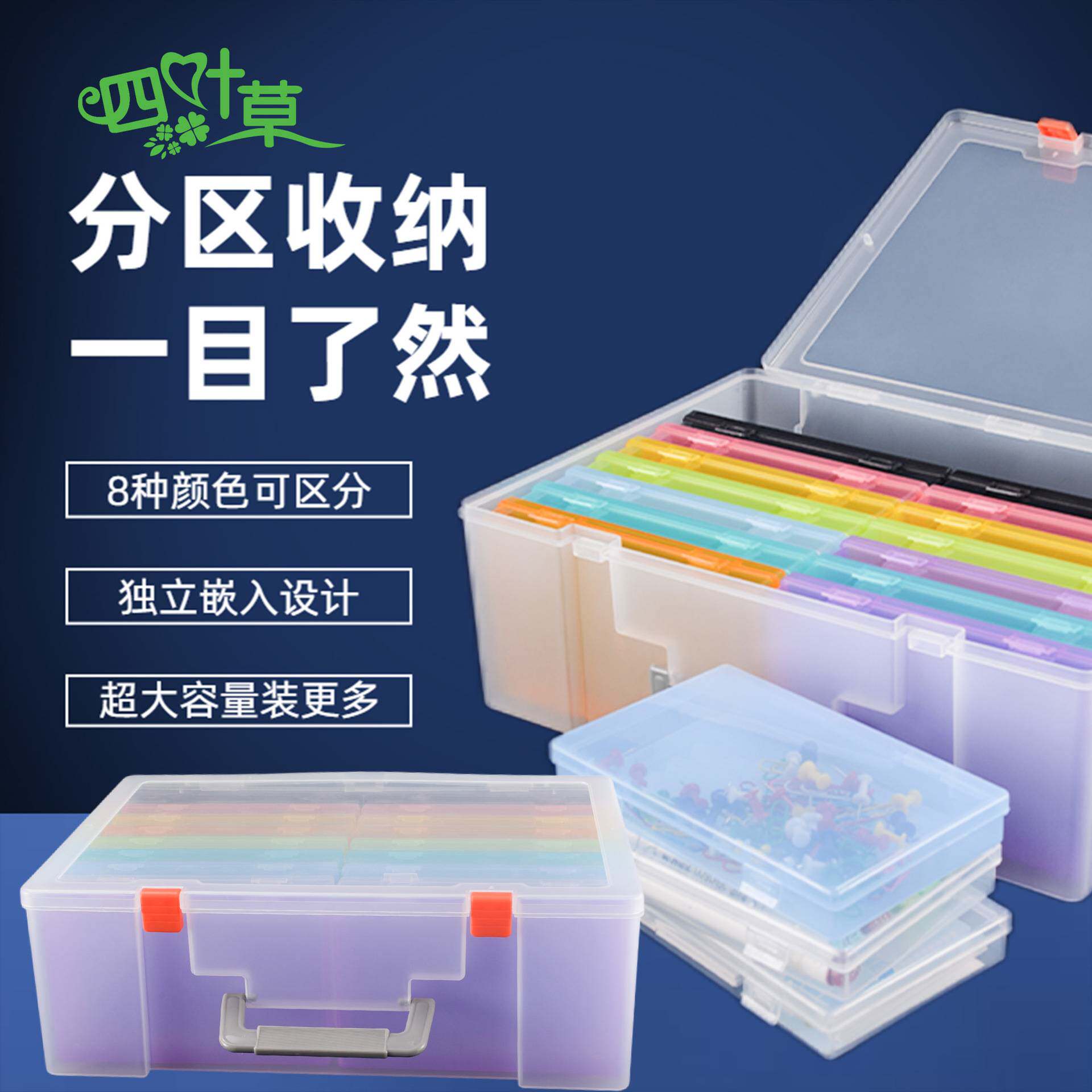 跨境热款照片卡牌扑克牌手提多功能储物整理塑料箱贺卡分类包装盒