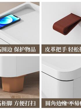 小型床头柜简约现代卧室床边简柜超窄置NHZ1803P物架边柜易缝收纳