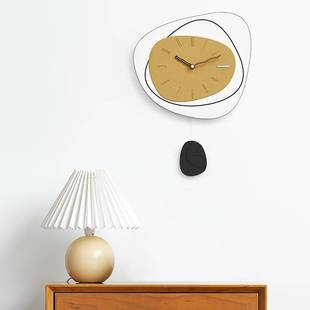 wozoom屋准摇摆时钟表挂钟现代简约墙面装饰风动态壁挂式石英钟