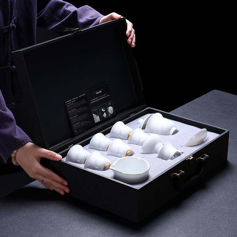 10入茶壶冰种幻山带旅行包茶盘家用办公泡茶器轻奢高档简约陶瓷