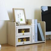 实木桌面台上581公书室收小书架学生置物架抽屉式 书办本纳盒分隔