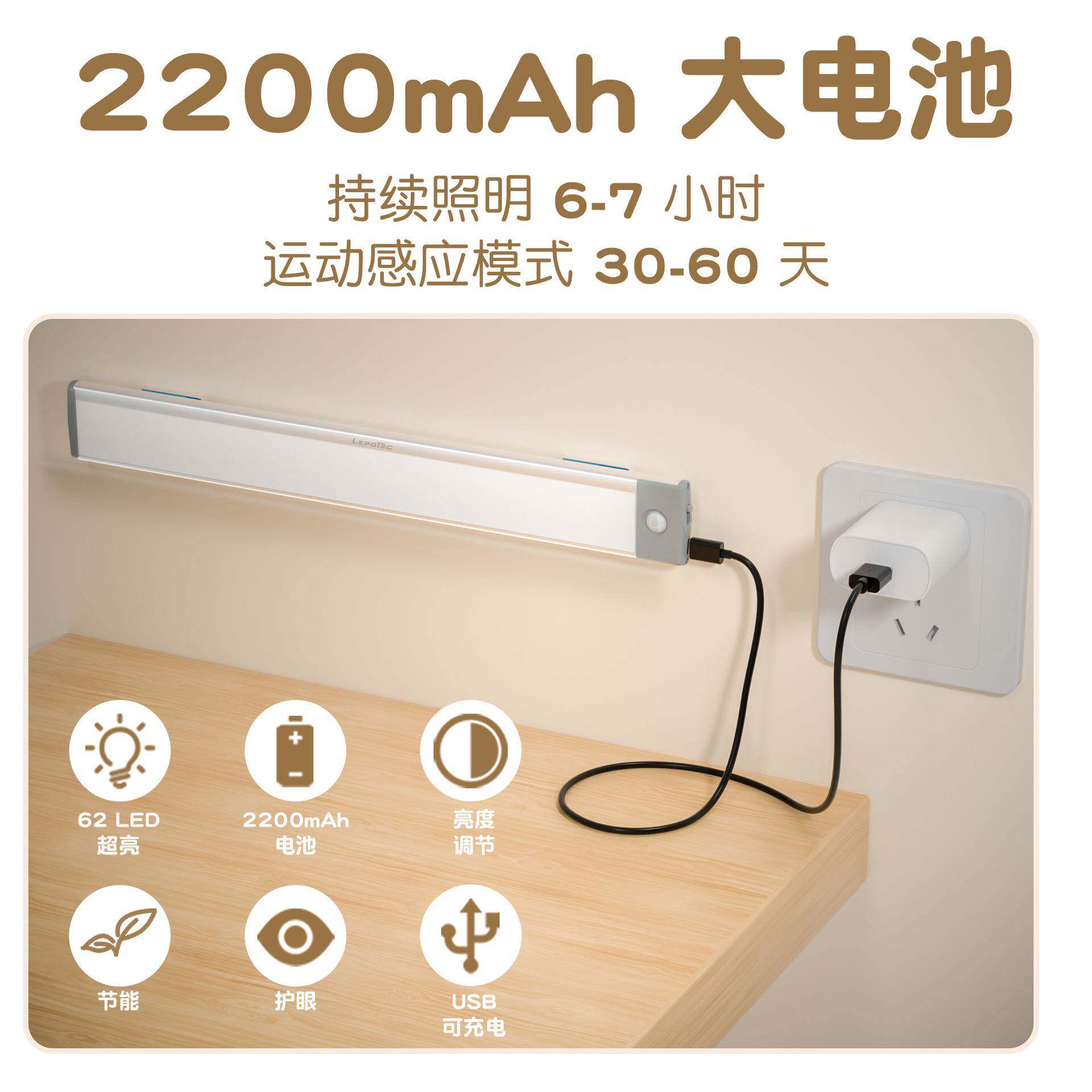 DI062HZ1轻超薄感应灯led能应急充电巧便携灯带厨房室智床头磁卧