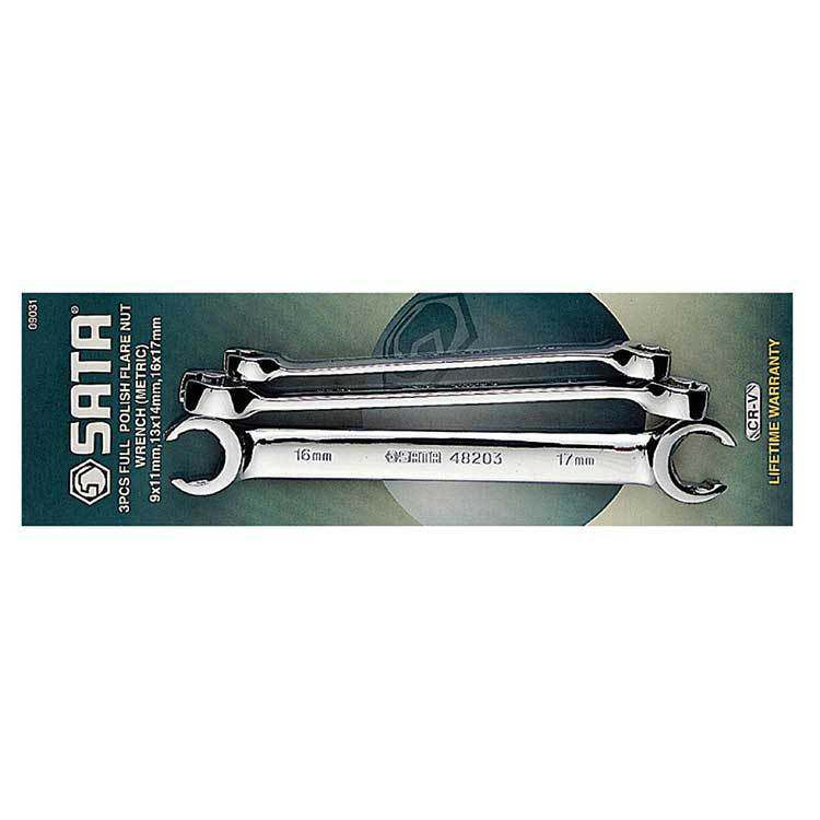 【含税】世达工具 3件英制全抛光油管扳手组套 09032