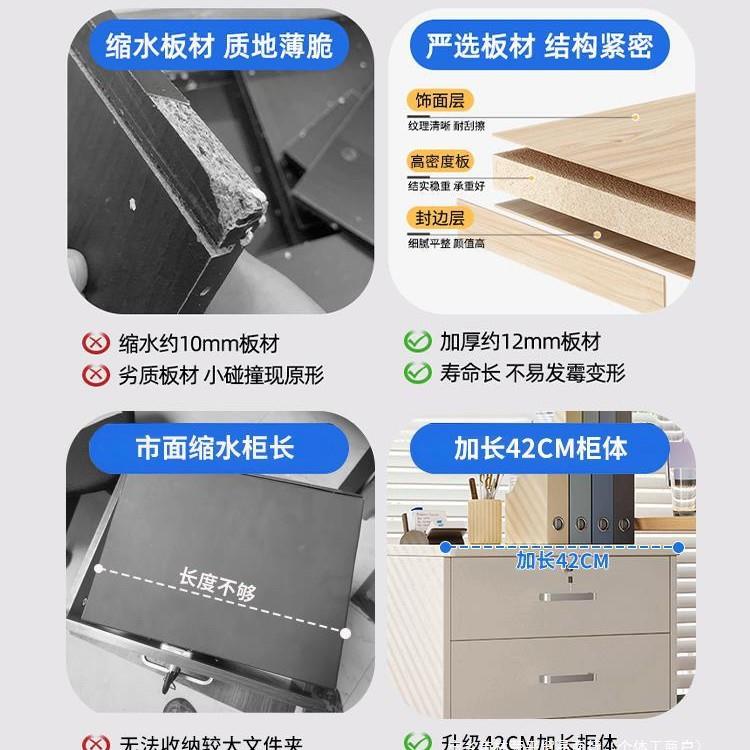 文件柜桌公室木质带P106yi3O锁小柜子动移收纳柜办抽屉柜带轮下储