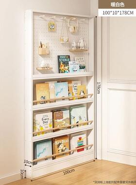 薄实木书架置物架落地壁多层卧室收纳架家用本厨房挂绘架UKM门后