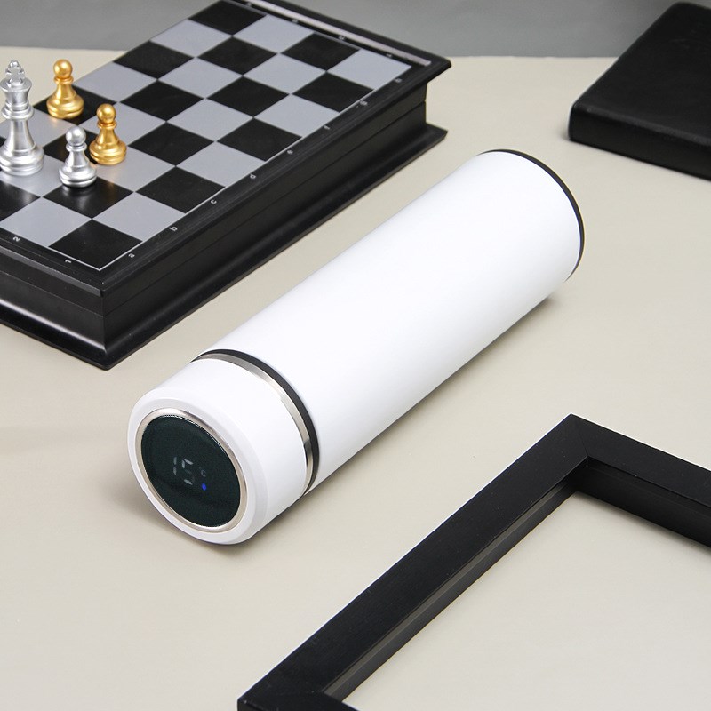 新款紫砂内胆不锈钢保温杯双层真空带茶漏水杯智能测温商务礼品杯