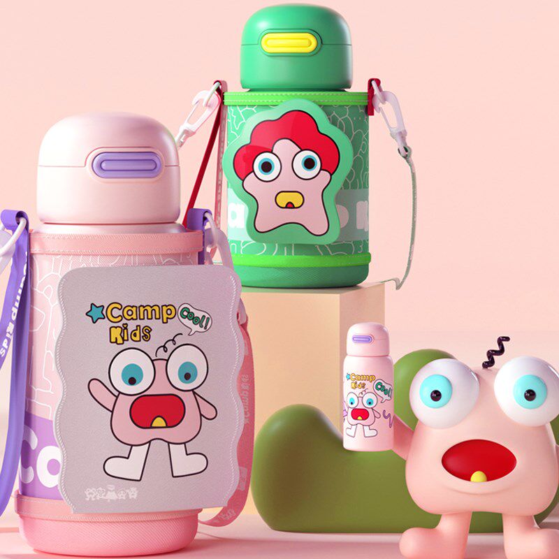 316儿童保温杯带吸管高颜值可爱幼儿园男女宝水杯大容量便携水壶