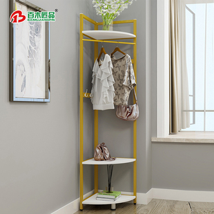 卧室转角衣d帽架三角衣架落地墙角挂衣架三角卧室置物架室内挂衣