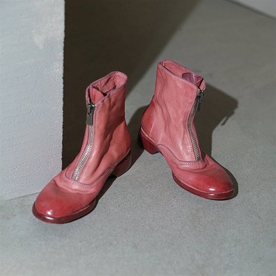 手工头层水洗guidi靴210网红短靴女鬼帝靴前拉链马丁靴女单靴