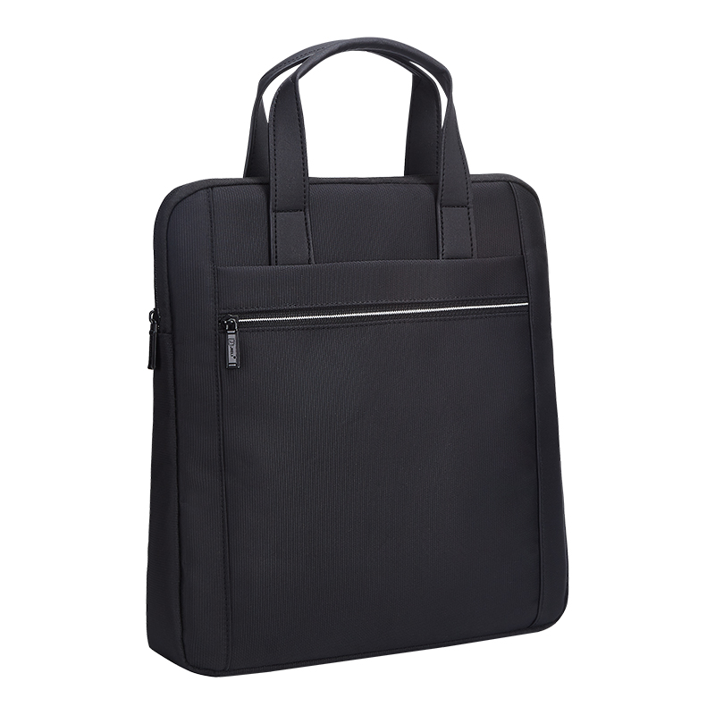 a4手提帆布包竖式文件袋商务会议文件包女拉链防水大容量学生手拎