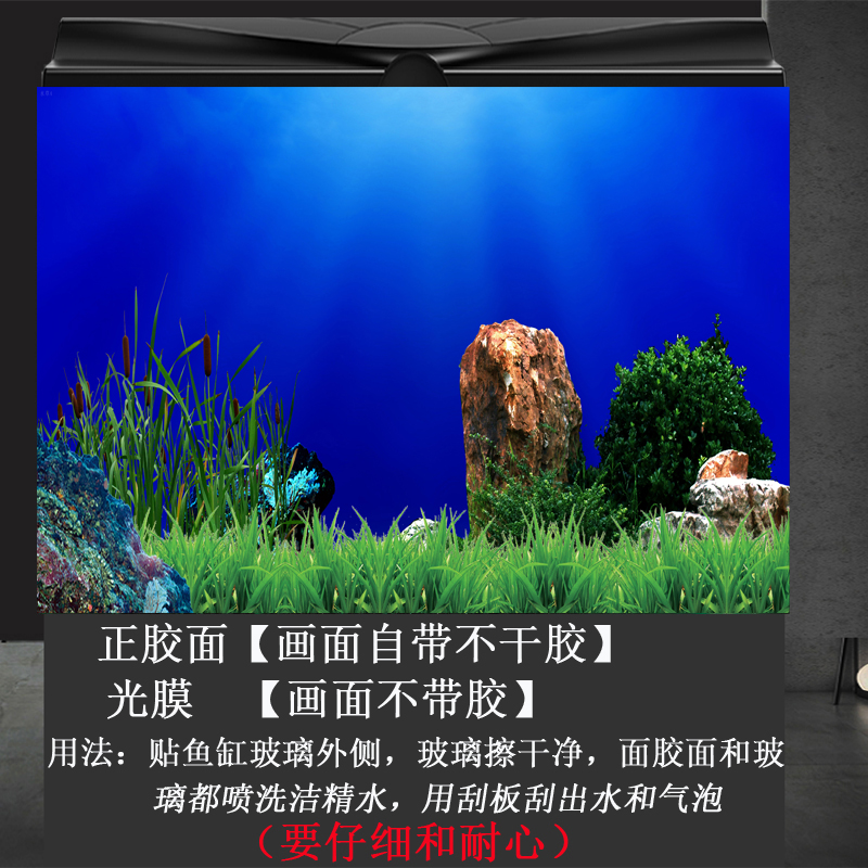 鱼缸背景纸高清立体壁纸水族箱壁D画造景装饰客厅背景纸自粘背膜图片