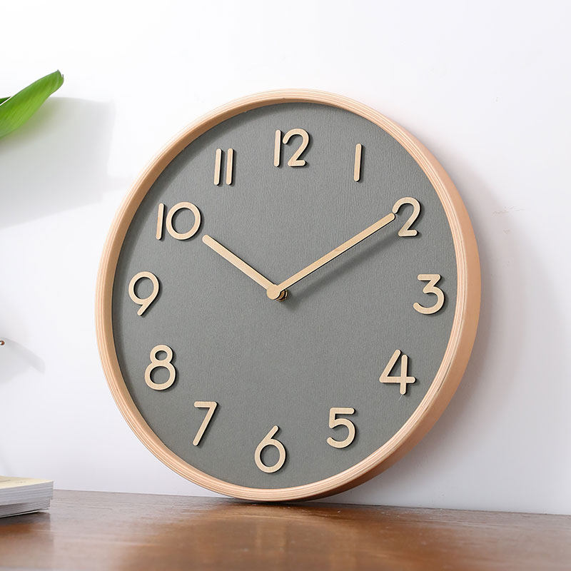 实木简约挂钟家用时尚客厅小时钟挂墙现代大挂表2022新款石英钟表