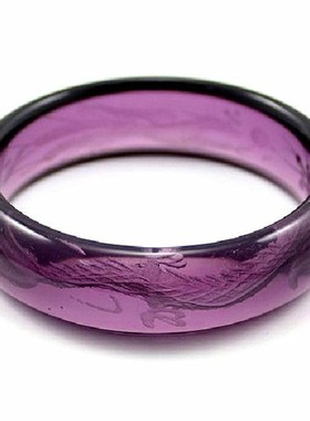 晶韵饰品女紫水晶内雕龙凤刻面水晶手镯 黄水晶龙凤手镯 配玉镯子