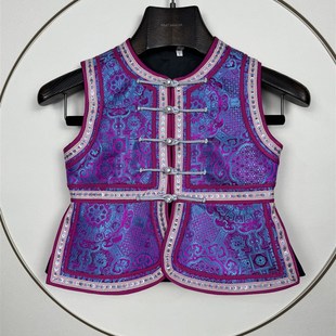 四季款复古民族风短款演出男女儿童马甲手工蒙古族马夹生活装新品