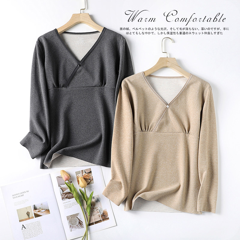 德绒孕妇哺乳秋衣保暖上衣加绒秋冬长袖打底衫产后喂奶睡衣家居服,孕妇装/孕产妇用品/营养,秋衣,淘宝优惠券,粉丝福利购,淘宝优惠卷