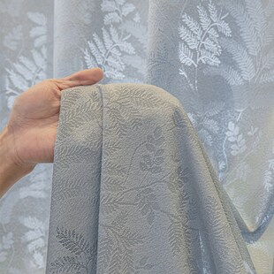 现代轻奢隔热防晒窗纱透光不透人客厅飘窗阳台灰色纱帘卧室半遮光