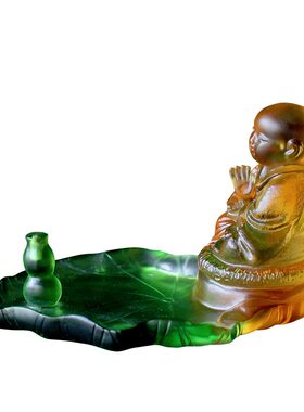 禅意小和尚琉璃香插摆件居家客厅茶室茶席桌面摆放线香香座散香器