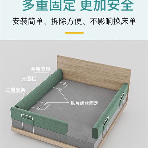 床围栏护栏床围婴儿防摔防护栏安全睡眠宝宝一面单边软包挡板儿童