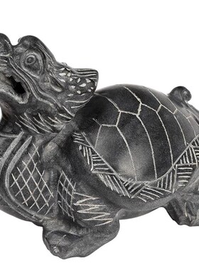 石雕龙龟吐水家用原石手工雕刻八卦龟摆件庭院户外喷水鱼水池装饰