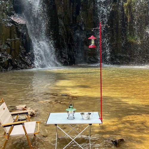 户外露营可折叠灯架铝合金便携灯杆地摊灯灯架杆野营装备马灯挂架