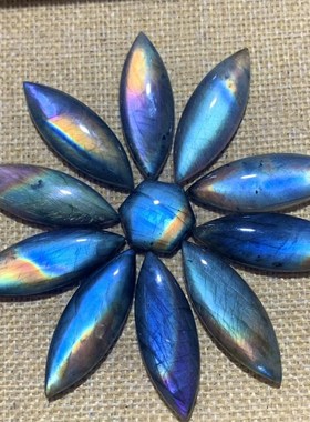 拉长石吊坠马眼42*15戒指耳环项链首饰饰品手工DIY手链情侣礼物流