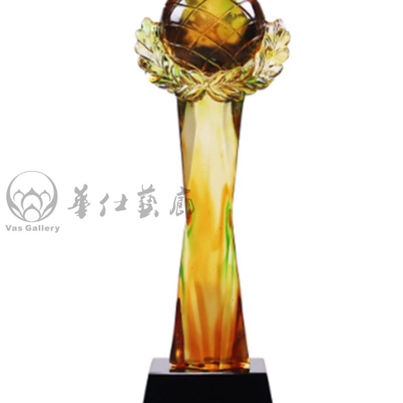 新希望琉璃奖杯商务会议礼品公司企业文化logo图文刻字奖座可定制