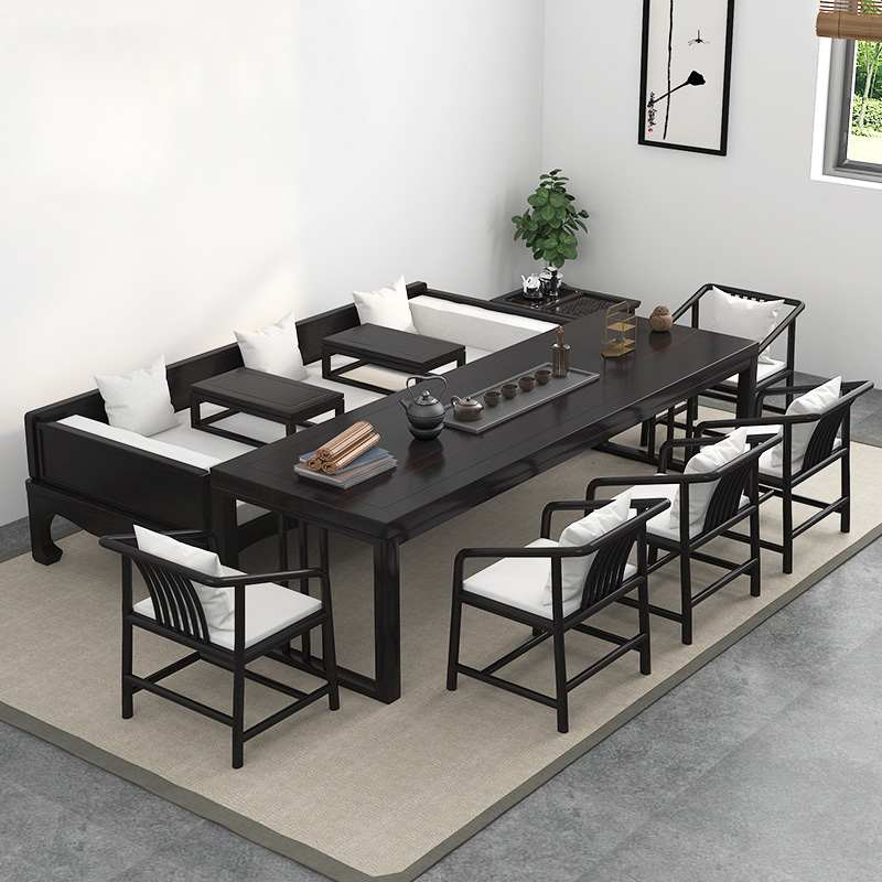 新中式沙发床黑胡桃木罗汉椅罗汉榻床塌松木白蜡木罗汉床茶桌组合