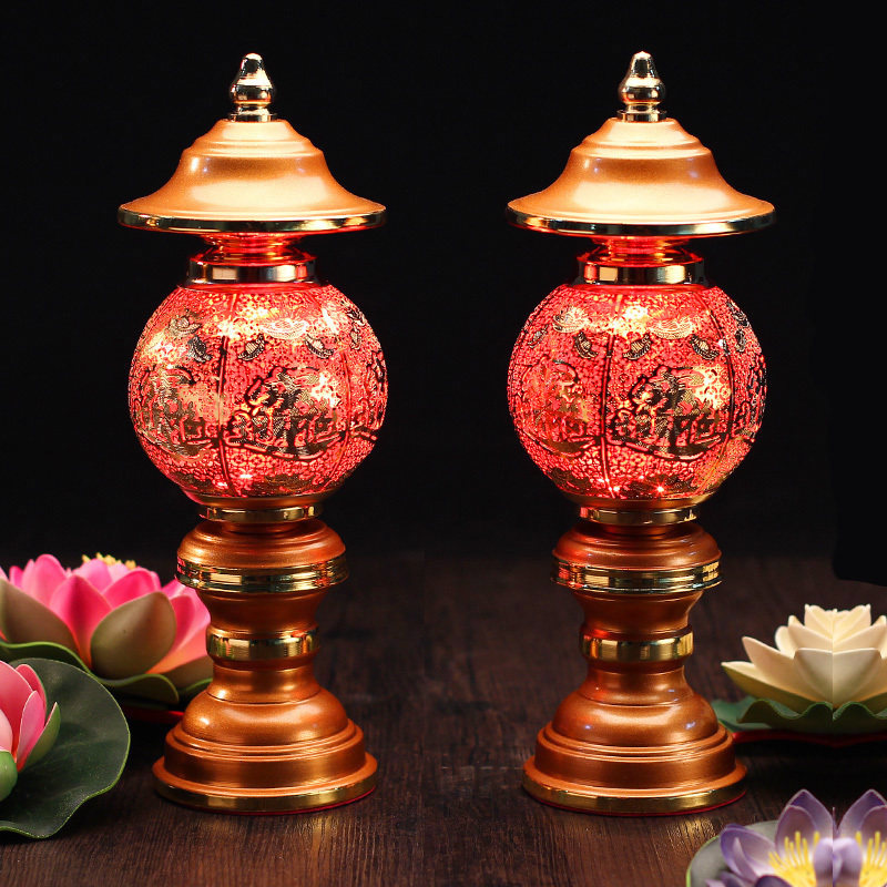 供灯佛具用品 财神灯供佛长明灯佛前供灯LED电蜡烛 招财进宝宫灯
