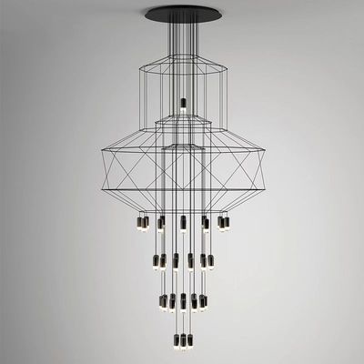 北欧后现代客厅吊灯led简约餐厅吊灯卧室轻奢吊灯线条个性工程灯