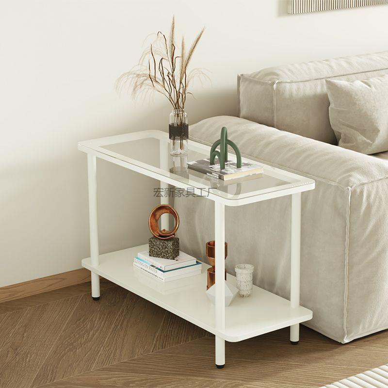 Hx2轻奢简易小边几夹缝置物架奶油风角几小桌子沙发侧边茶几家用