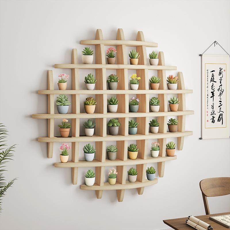 花架置物架阳台花架子客厅挂墙博古实木中式杯架墙面装饰氛围布置