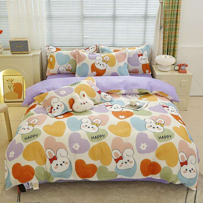 四件套床单被套学生宿舍床上用品单人亲肤柔软双人三套件温润舒适