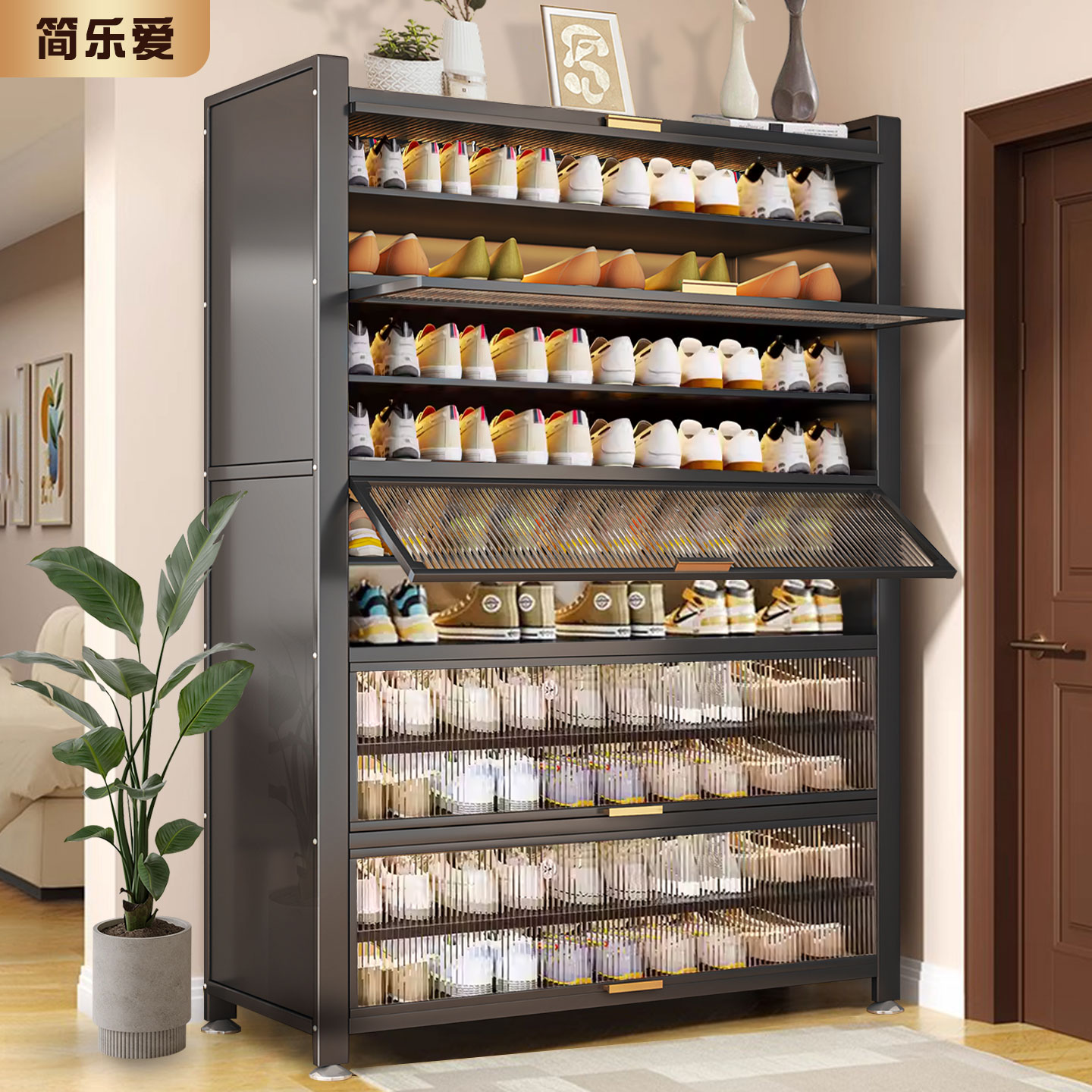 2025新款入门鞋柜门外走廊用带门鞋柜加厚防尘一体靠墙家用门口室