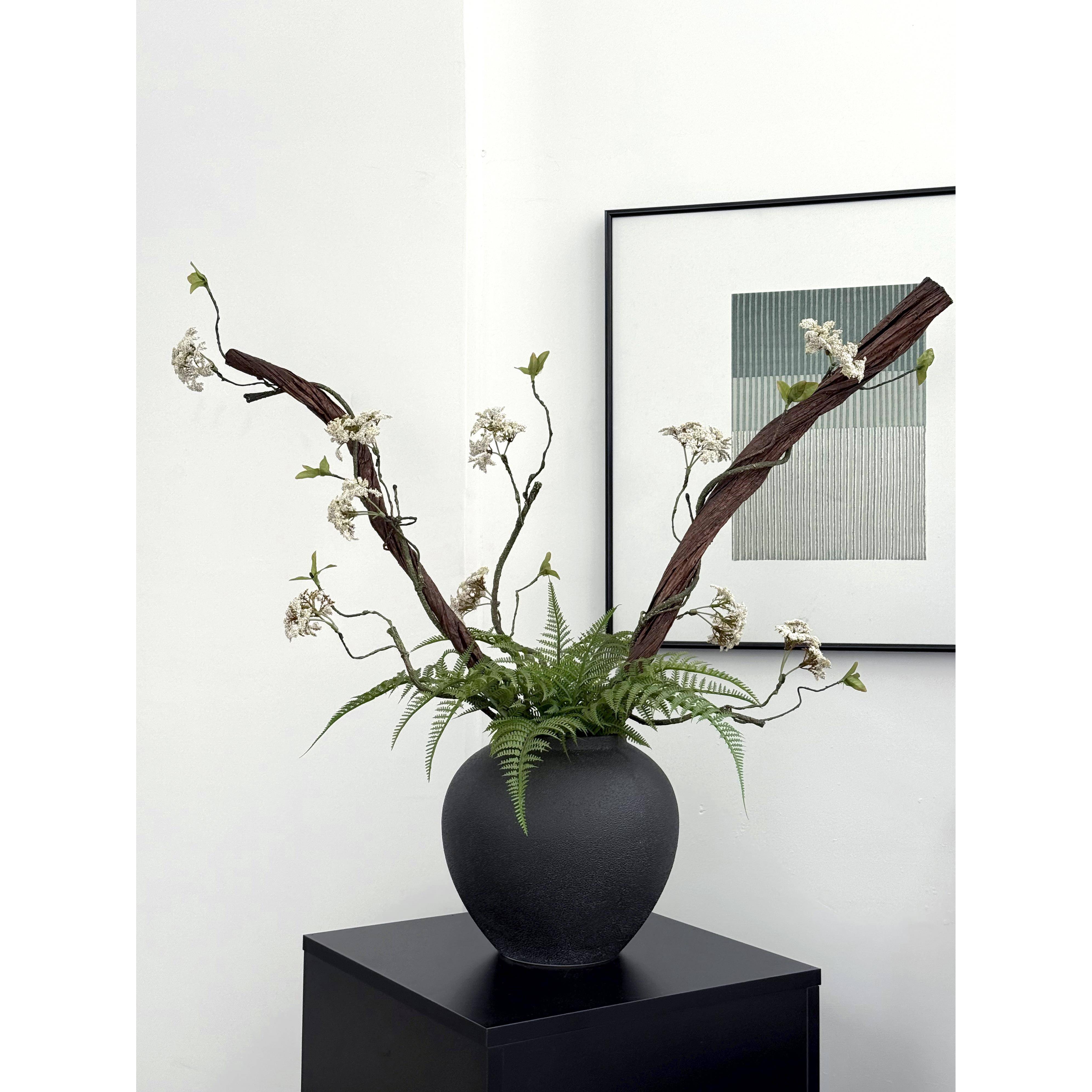 新中式禅意枯藤假花前台大堂酒店民宿餐桌会所高级插花陶瓷瓶摆件